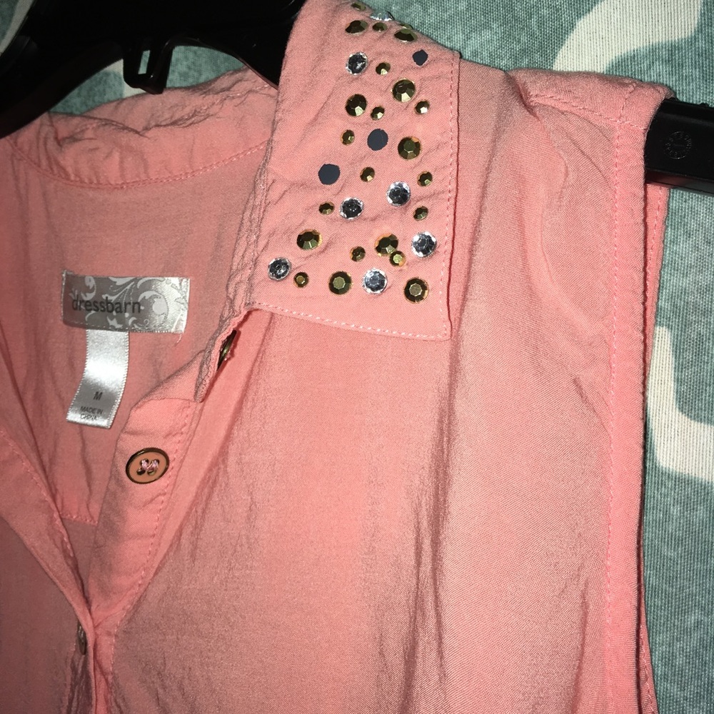 🆑Coral Button Down - Picture 2 of 3